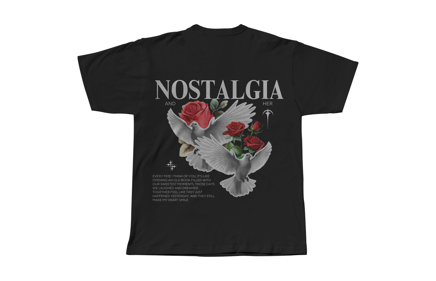 "Like Those 70s Gardens, Just Wanna Wear You Like a Flower" 'Nostalgia and Her' collection Oversized T shirt