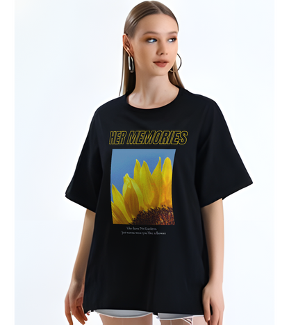 "Like Those 70s Gardens, Just Wanna Wear You Like a Flower" 'Nostalgia and Her' collection Oversized T shirt